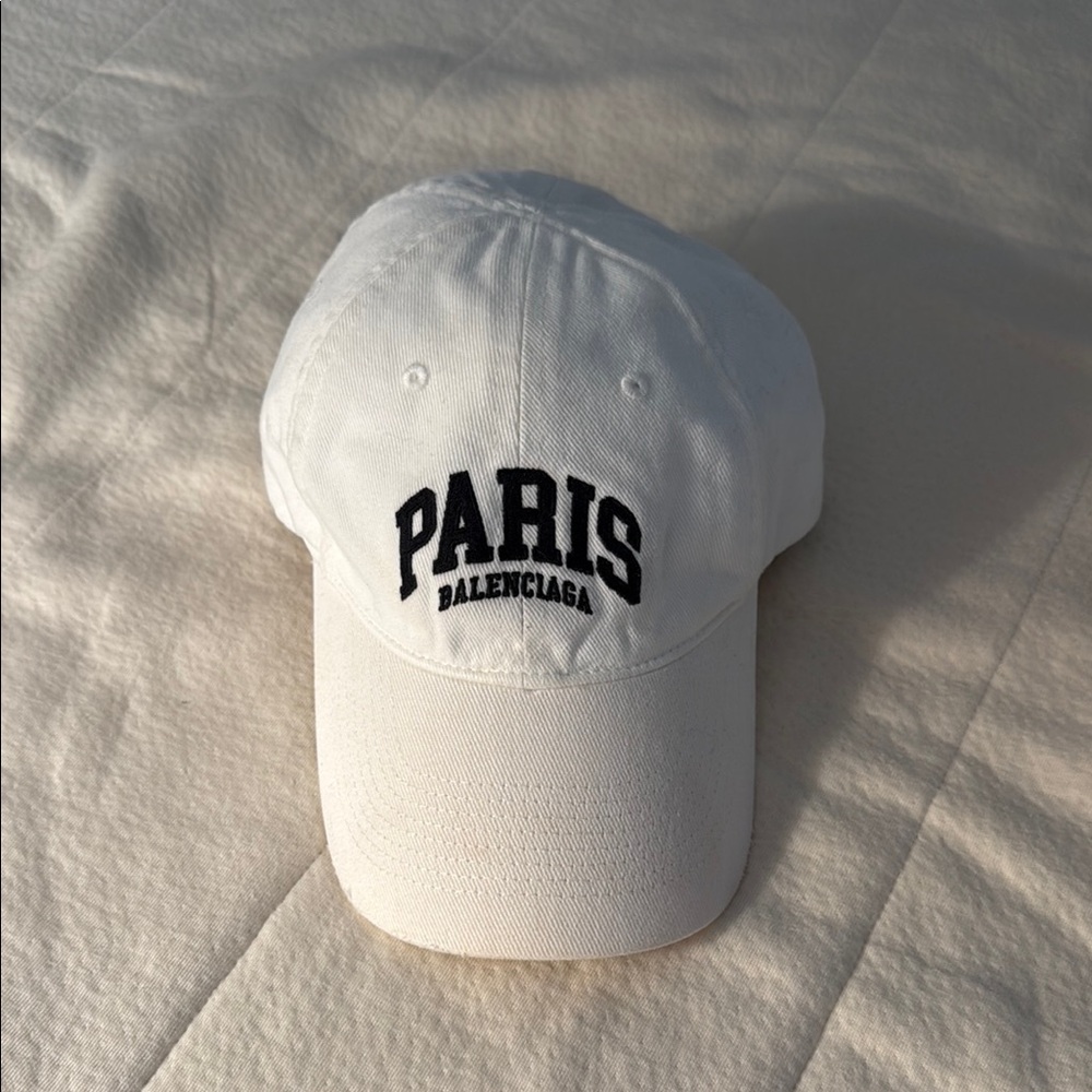 Balenciaga White Hat Paris Embroidery